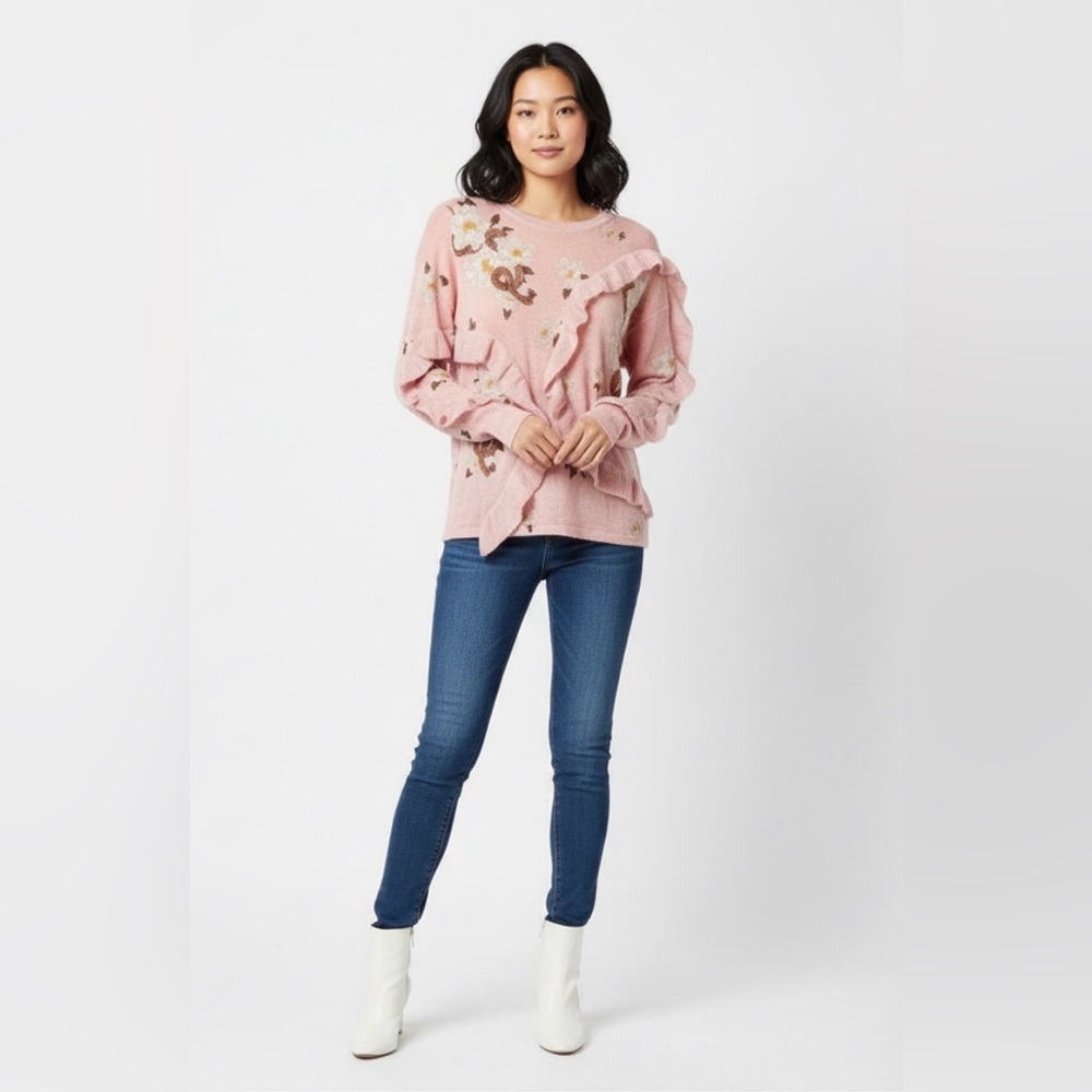 Uterque mohair wool blend light pink sweater 
Size S